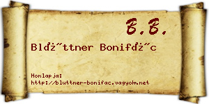 Blüttner Bonifác névjegykártya